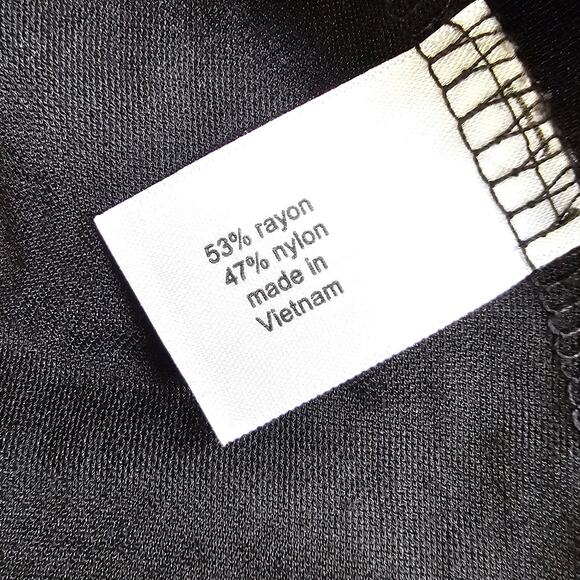 Lane Bryant Black Surplice Peplum Blouse Womens 14/16 Faux Wrap Flutter Sleeve - Picture 5 of 5